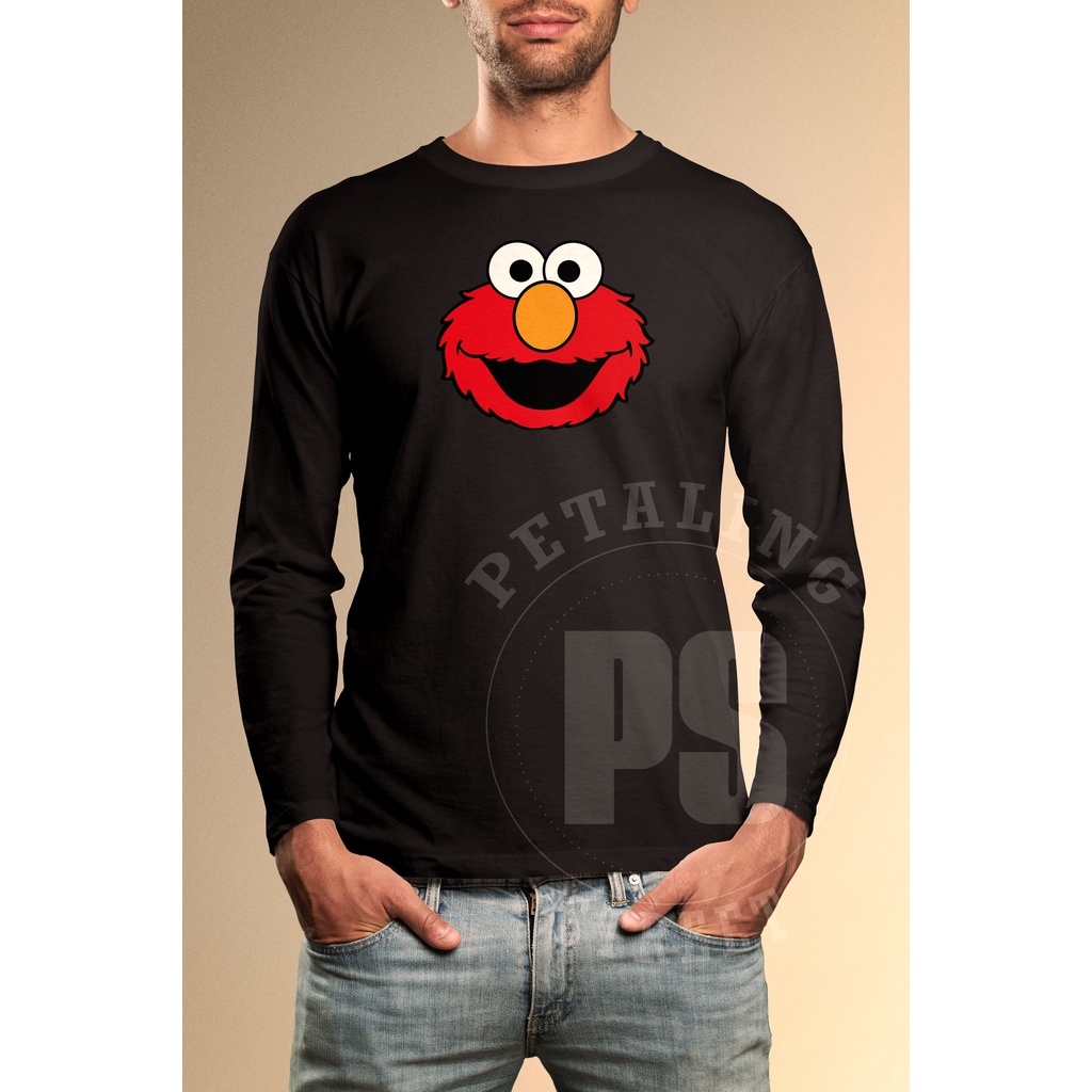 [3 WARNA] เสื้อยืด SESAME STREET ELMO โลโก้แขนยาว / เสื้อยืด UNISEX ผ้าฝ้าย 100% แฟชั่น CLASSIC กราฟ