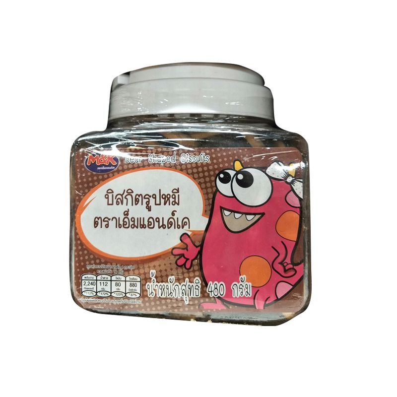 เอ็มแอนด์เค ขนมปังหมีสอดไส้ช็อกโกแลต ขนาด 450 กรัม x 1 กระปุก M&K Bear Bread Stuffed with Chocolate 