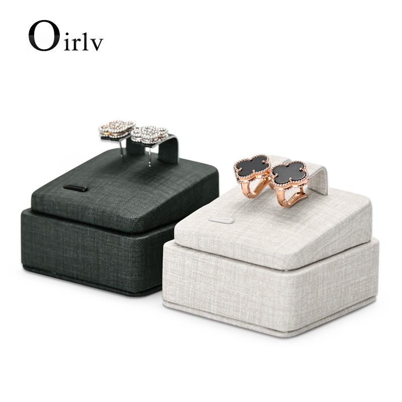 Oirlv ต่างหูขาตั้งจอแสดงผลต่างหูผู้ถือเครื่องประดับหนัง PU089 PU052