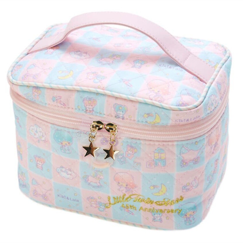 น่ารัก Little Twin Star กล่องแต่งหน้า Kawaii อะนิเมะแต่งหน้ากระเป๋า Travel กล่องเครื่องสําอาง Make Up กระเป๋า Vanity Beauty Case กระเป๋าแป้ง