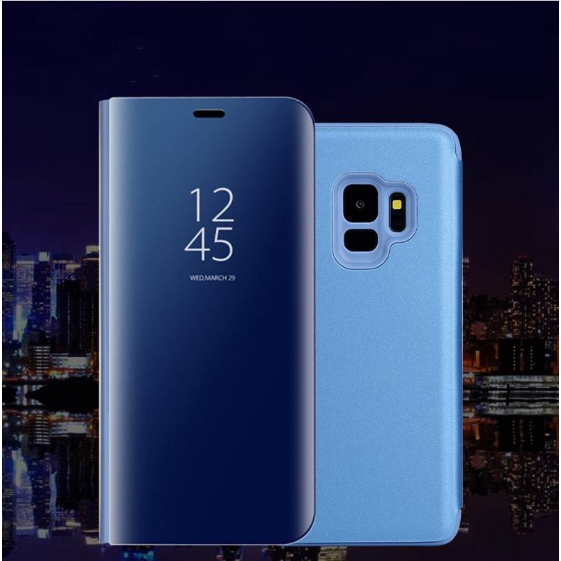 เคสโทรศัพท์กระจกพลิกเคสมือถือสีทึบที่สวยงาม Samsung Galaxy S9 PLUS S9+ SamsungS9 SamsungS9+