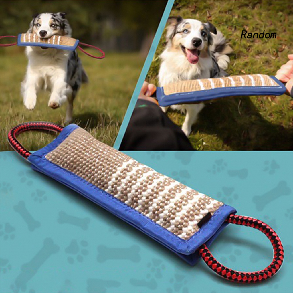 【RX]Puppy Dog Training Interactive Bite Tug Pull Toy Pet Supplies with Two Handles