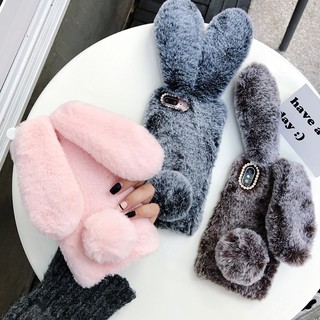 Hairy Case Xiaomi Redmi Note 9 Pro Max 9S Cute Rabbit Animal Soft Plush Warm Cover