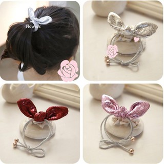 🍀babyzone🍀Cute Head Rope Princess Rabbit ears Bright Leather Bow Hair Rope