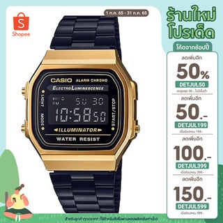 นาฬิกาข้อมือ Casio รุ่น A168WEGB-1B นาฬิกาเรือนทอง/ดำ