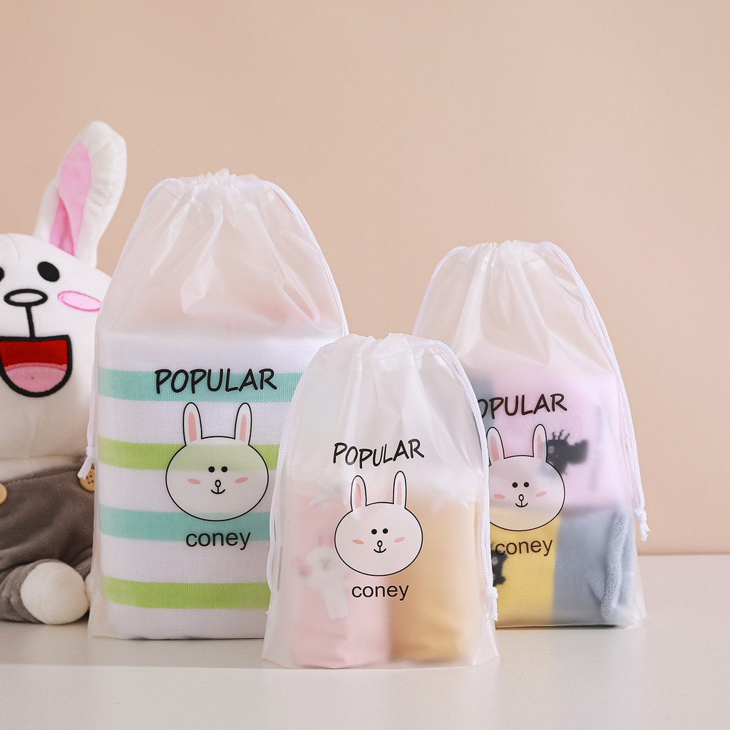 🔥พร้อมส่ง🔥ถุงหูรูดใส่ของ ถุงหมีบราวน์