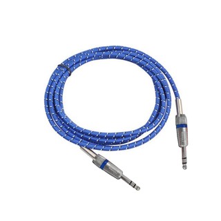 Yohi Practical 6.35mm Braided Blue Audio Cable Flexible 6.35 Jack Male to Male Aux Cables for Guitar Mixer Amplifier Bas