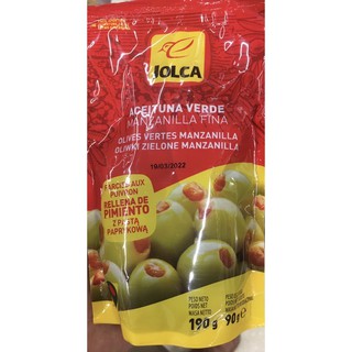 จอลก้ามะกอกเขียวสอดไส้พริก190ก Jolca Green Olives Pimento190g