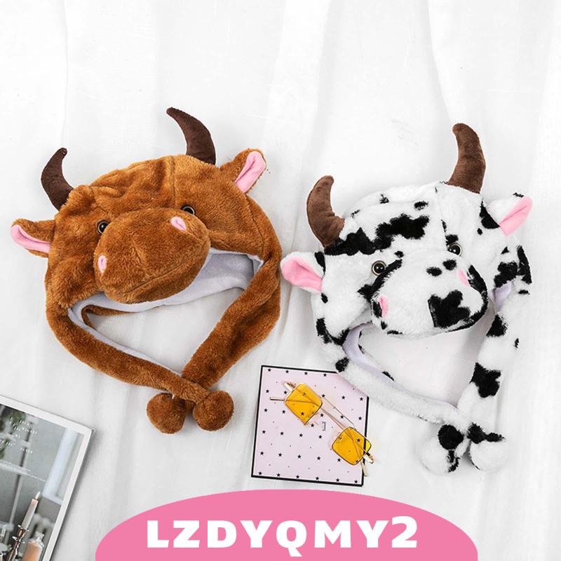 [Lzdyqmy2] หมวกบีนนี่วัวน่ารักผู้ใหญ่เด็กชุดแฟนซีหมวกฤดูหนาว ราคา ถูกที่สุด ดีลบีเคเค แกลเลอรีภาพที่ 5