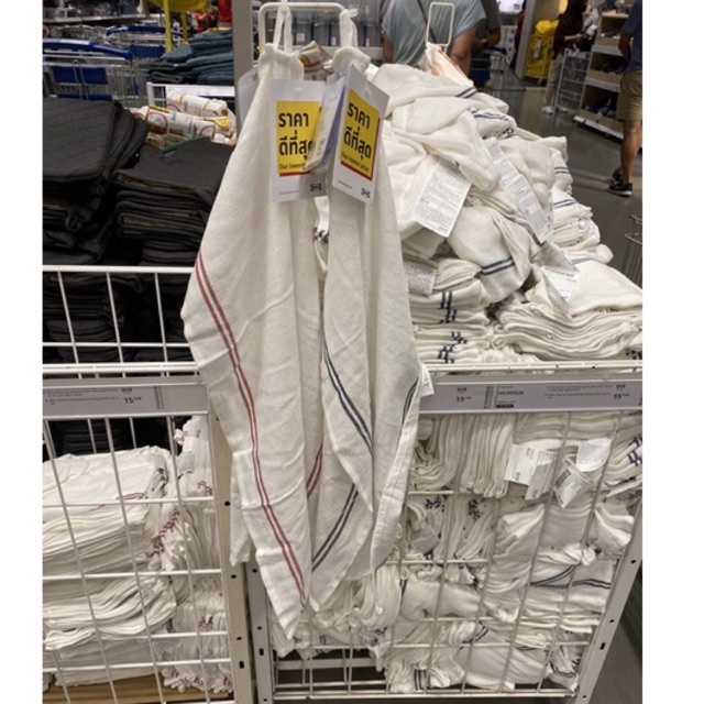 ผ้าเช็ดจาน ผ้าขี้ริ้ว มีให้เลือก 2 สี ขาวน้ำเงิน ขาวแดง 45x60 ซม. IKEA