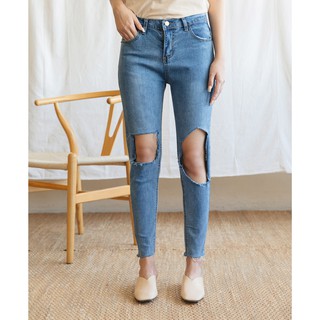 Jeans trousers MJ 139 ยีนส์ผู้หญิง ยีนส์ขาด