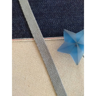 เชือก เชือกแบน เทปก้างปลา สายก้างปลา สีเทา Grey Pewter  ขนาด 1 ซม. ราคา 1 หลา 4 บาท