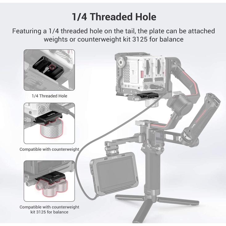 SMALLRIG อุปกรณ์ แผ่นปลด ขนาดเล็ก สําหรับ Dji Rs 2/RSC 2/Ronin-S/RS 3 / RS3 Pro Gimbal 3158
