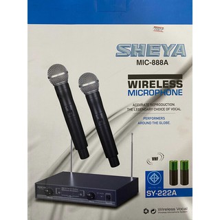 ไมค์ลอย ไมโครโฟนไร้สาย ไมค์ 2 ตัวแบบมือถือ Professional Wireless Microphone SHEYA MIC-888A VHF