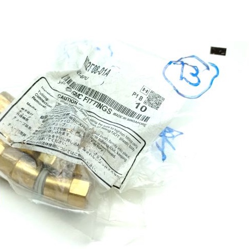 พร้อมส่ง,(B)Unused*, KQ2F08-01A One-Touch Fitting ,ฟิตติ้ง สเปค Rc1/8 Φ8 (10pcs/pack) ,SMC (66-002-3