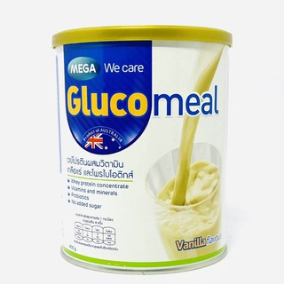 Mega We care Glucomeal 400g เวย์โปรตีนผสมวิตามิน เกลือแร่ และโพรไบโอติกส์ เหมาะสำหรับผู้ป่วยเบาหวาน เวย์กลูโคมีล [26127]