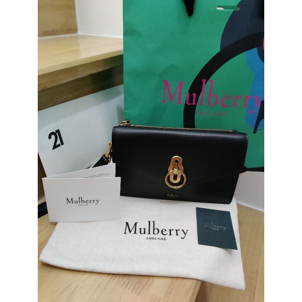 แท้ ขาย mulberry bag สีดำออกชอป paragon