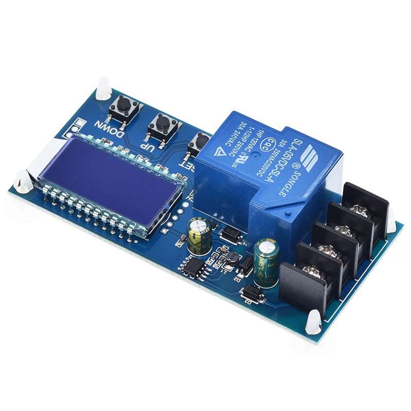 XY-L30A โมดูลควบคุมการชาร์จแบตเตอรี่, DC 6-60V 30A, บอร์ดป้องกันพร้อมจอแสดงผล LCD, สวิตช์เวลา