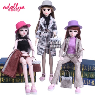 Adollya BJD ชุดเสื้อผ้าตุ๊กตา รวมหมวก กระเป๋าเสื้อผ้า 60 ซม. สําหรับตุ๊กตา 1/3