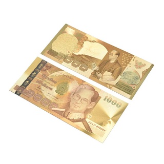 การ์ดตกแต่ง ธนบัตรที่ระลึก1000บาท 24K พลาสติก