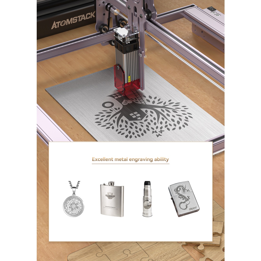 ของแท้ 100 ATOMSTACK A5 Pro 40W Laser Engraver Cutting Wood Acrylic ...