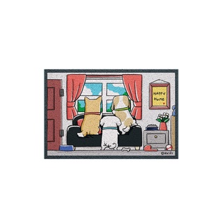 [MT02-00000007] พรมเช็ดเท้า พรมดักฝุ่น ลาย Happy Home รุ่นหมาจิ๋ว 40x60 ซม (Mattii X หมาจ๋า)