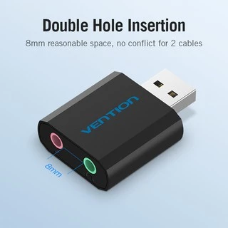 Vention USB ซาวน์การ์ด และตัวแยกซาวน์การ์ด เสียงสเตอริโอ และไมค์ ขนาด 3.5 มม อะแดปเตอร์เสียง USB