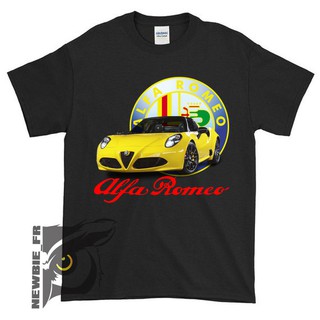 เสื้อยืดลําลอง ผ้าฝ้าย แขนสั้น พิมพ์ลายโลโก้ Alfa Romeo Car แฟชั่นฤดูร้อน สําหรับผู้ชายSize S-5XL