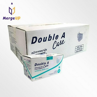 [ลัง 20 กล่อง] หน้ากากอนามัย Double A Care 3 ชั้น สีฟ้า หน้ากาก ทางการแพทย์ VFE, BFE, PFE แมสผู้ใหญ่ แมสฟ้า