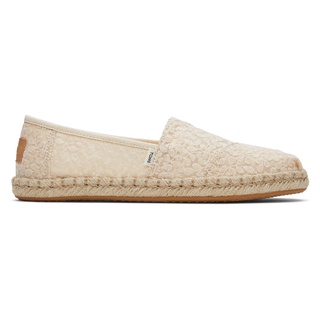 TOMS รองเท้าลำลองผู้หญิง แบบสลิปออน (Slip on) รุ่น Rope Sole Alpargata Natural Botanical Lace (A) รองเท้าลิขสิทธิ์แท้