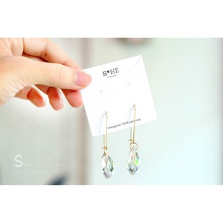 E42_Crystal world_คริสตัล ต่างหูแบบติดหู♥