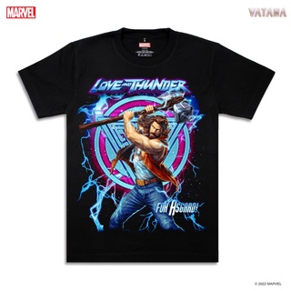 เสื้อยืดคอกลมแฟชั่น VATANA - เสื้อยืดแขนสั้น สีดำ พิมพ์ลาย THOR: LOVE AND THUNDER | Glow in the dark