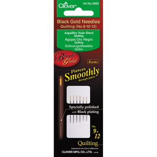 Clover เข็มควิลท์ คละเบอร์ 9-12 รุ่น Black Gold Hand Sewing Needles CK4983