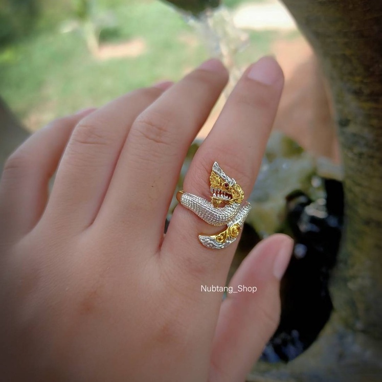 แหวนพญานาค เรียกทรัพย์ แหวนฟรีไซส์ ปรับขนาดได้ ใส่เสริมดวง เสริมราศี #181