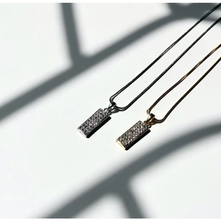 43-54 crystal bar necklace สร้อยคอจี้สี่เหลี่ยมยาว (Aetop.accessories)