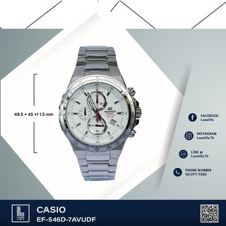 นาฬิกาข้อมือ cASIO รุ่น EF-546D-7AVUDF Edifice -นาฬิกาข้อมือผู้ชาย สีเงิน สายสแตนเลส