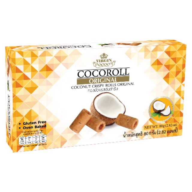Virgincoco Coconut crispy rolls original 80 g