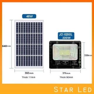 ไฟโซล่าเซลล์ JDJINDIAN!!JD-8200L-W แสงขาว 200W ไฟสปอตไลท์ รุ่นใหม่ JD88-L SERIES กันน้ำ IP67