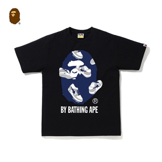 HH BAPE mens spring and summer ape-man head letter printing STA casual shoes pattern short-sleeved เสื้อยืดคอกลม