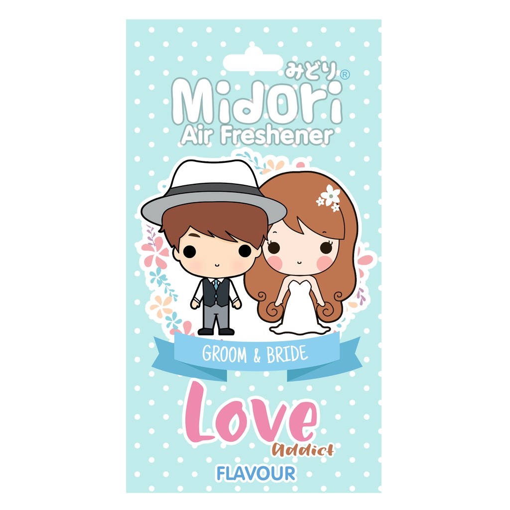 Midori แผ่นน้ำหอมปรับอากาศ สไตล์ญี่ปุ่น แผ่นน้ำหอมในรถ หอมยาวนาน 4 สัปดาห์ กลิ่นLoveAddict คู่รัก