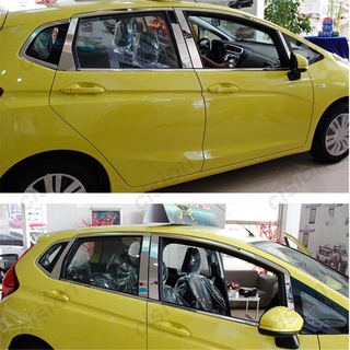 ฝาครอบเสาประตูรถยนต์ สเตนเลสโครเมี่ยม สําหรับ Honda Fit Jazz GK5 2014-2020 8 ชิ้น