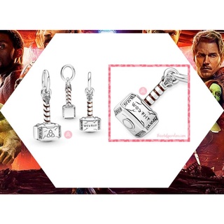 pandora silver dangle charm Marvel x pandora thors hammer