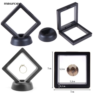 MA 70*70mm Black 3D floating jewelry coin display frame holder box case w/ stand EY