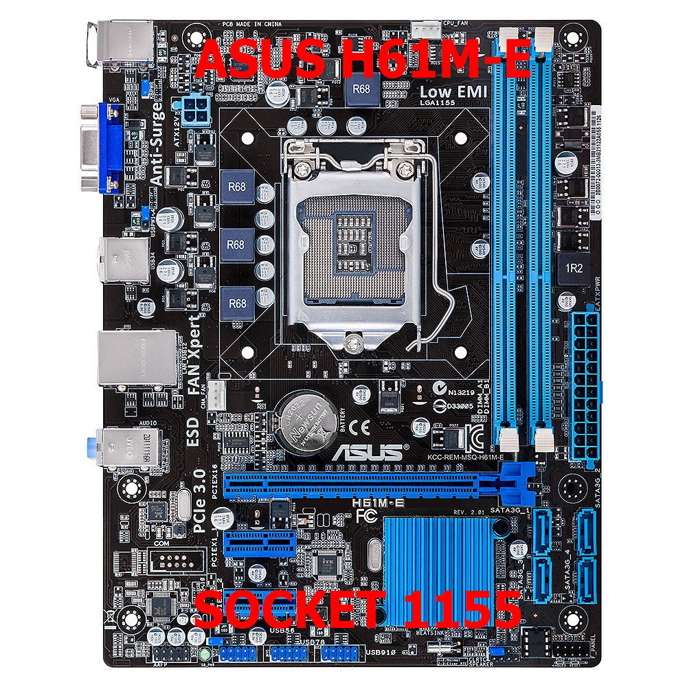 Mainboard ASUS H61M-E (Socket 1155) มือสอง พร้อมส่ง ส่งเร็วมาก !!! [[[แถมถ่านไบออส]]]