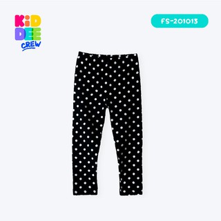 KiddeeCrew เลกกิ้งเด็กผู้หญิงสีดำวงกลมขาวใหญ่ Black Polka Dot Legging เหมาะสำหรับอายุ 1-10 ปี