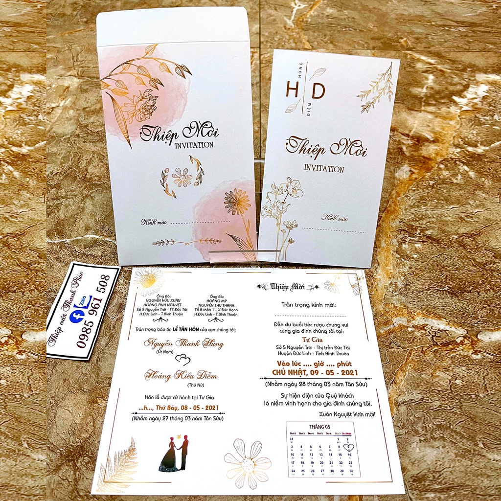 WEDDING CARD MS18 ENVELOPE + DOUBLE CARD (รวมพิมพ์เนื้อหาครบถ้วน)
