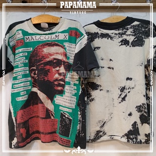 [ Malcolm X ] the African-American Muslim minister and human rights activist @1925-1965 เสื้อวินเทจ  papamama vintage