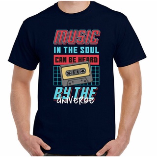 เสื้อยืดครอปเสื้อยืด พิมพ์ลาย Music in the Soul 80s 90s Pop Dance DJ สไตล์ย้อนยุค สําหรับผู้ชายS-5XL