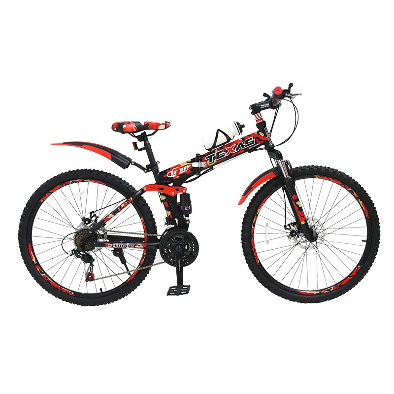 K-BIKE จักรยานเสือภูเขาพับได้ Folding Mountain Bike 26 นิ้ว 21 Speed SHIMANO รุ่น TEXAS 26K69 (แดง)