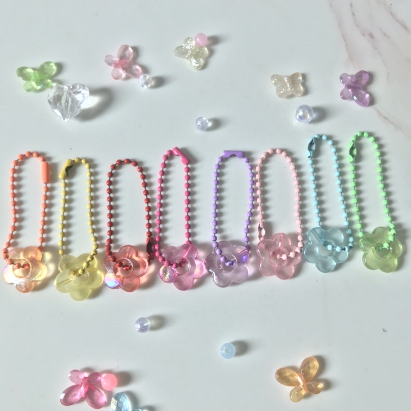 มีขั้นต่ำ10ชิ้น PINKOFFSTORY | FLUFFY มินิมอล พวงกุญแจดอกไม้ โฮโลแกรม วิ้งคึ มาก ม้อบแม้บที่สุดในโลก
